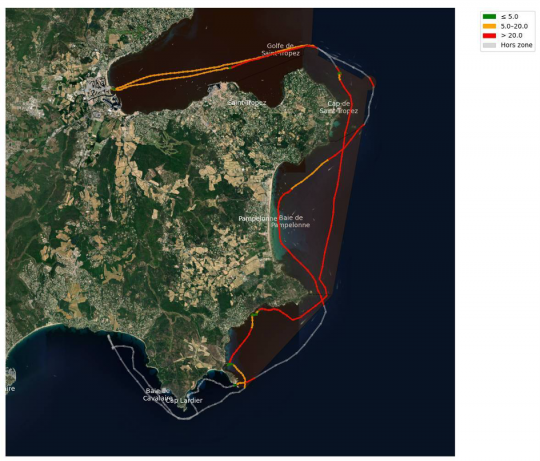 Illustrations d'analyse de navigation en excès de vitesse 