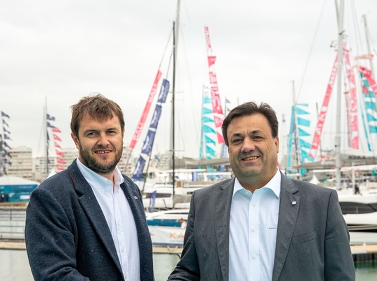Mathieu Fountaine , l'un des Directeur G&eacute;n&eacute;ral D&eacute;l&eacute;gu&eacute; de Fountaine Pajot et Bruno Thivoyon, pr&eacute;sident du directoire du Groupe Beneteau