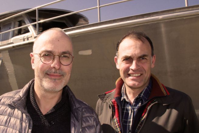 Patrice Passinge et Philippe Brabetz, l'ancien et le nouveau dirigeant de Mta (De gauche  droite)